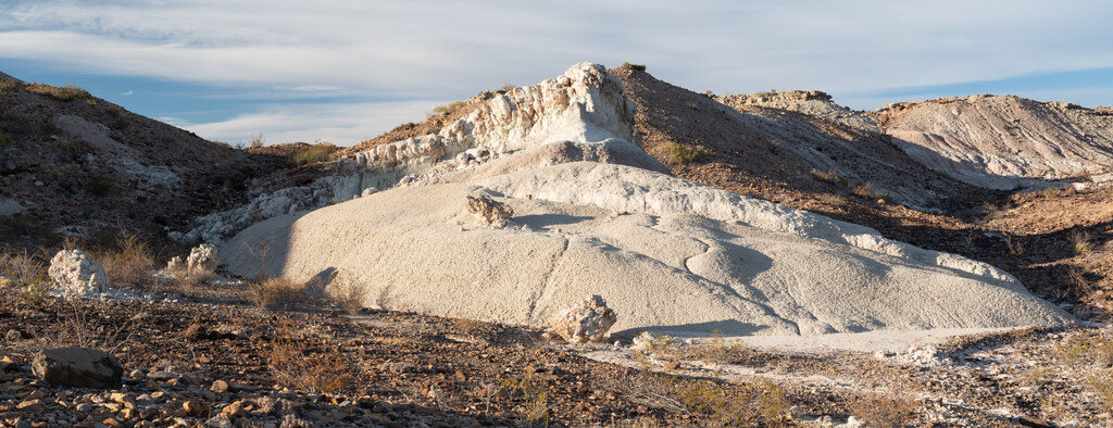 White eroded ridge in late-afternoon light